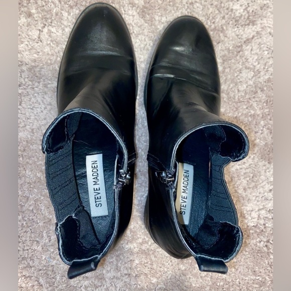 Women’s Steve Madden synthetic leather black ankle boots size 38/8 - Picture 5 of 16